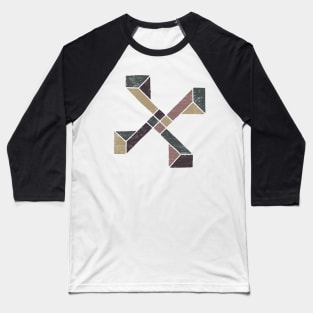 Abstract Geometry with Earth Tones Baseball T-Shirt